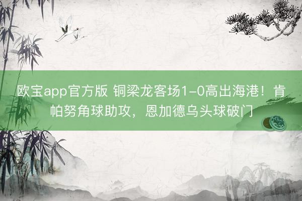 欧宝app官方版 铜梁龙客场1-0高出海港！肯帕努角球助攻，恩加德乌头球破门